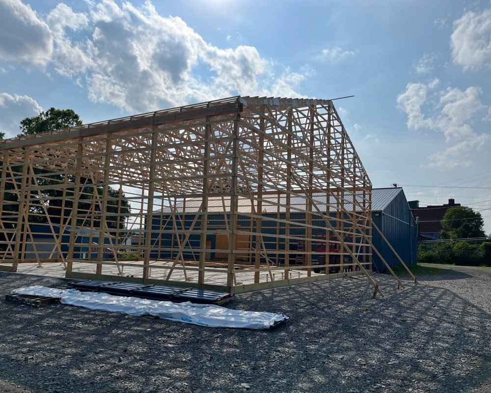 Studs going up during the build